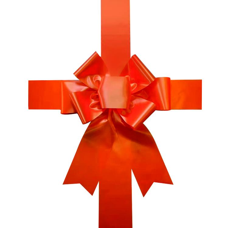 Satin Car  Bow- Orange