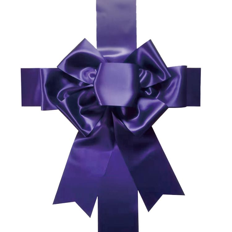 Satin Car  Bow- Purple