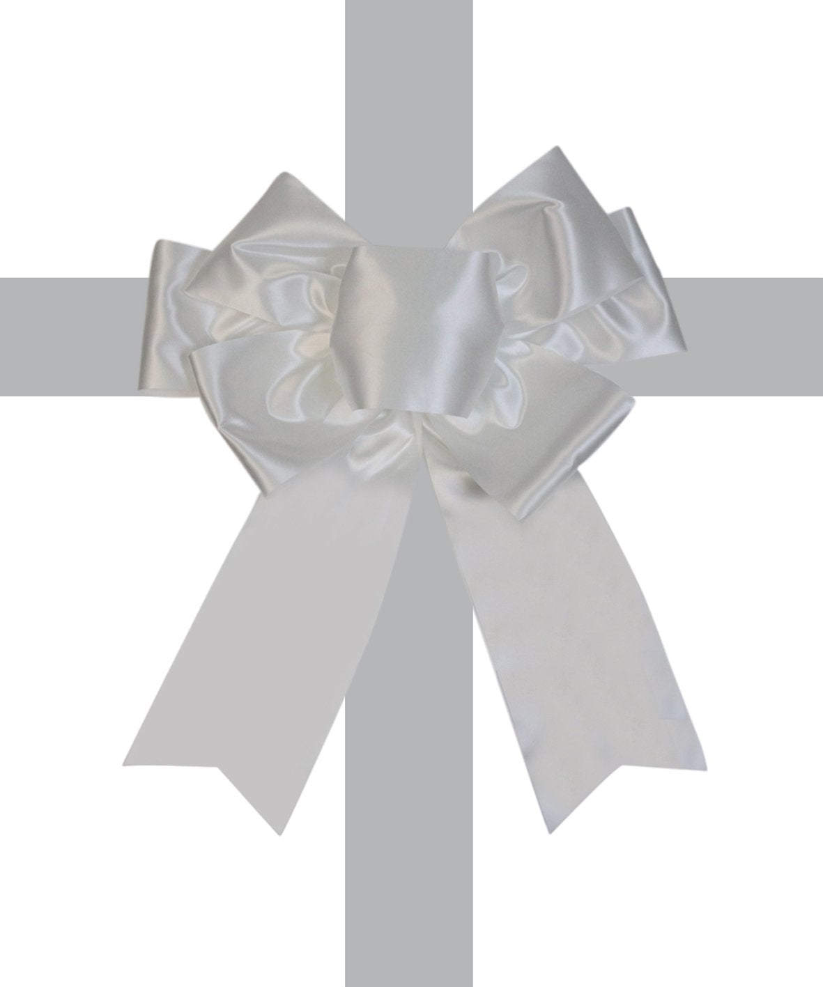 Satin Car Bow- White