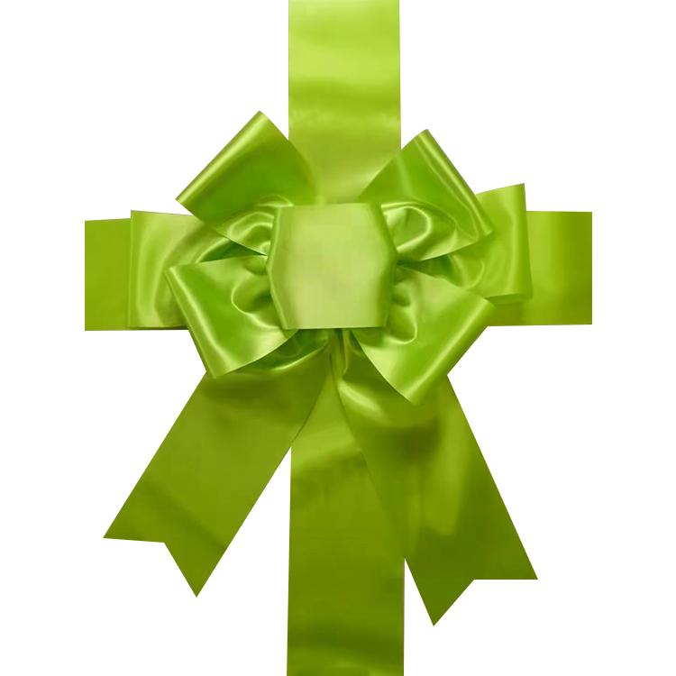 Satin Car Bow- Lime Green