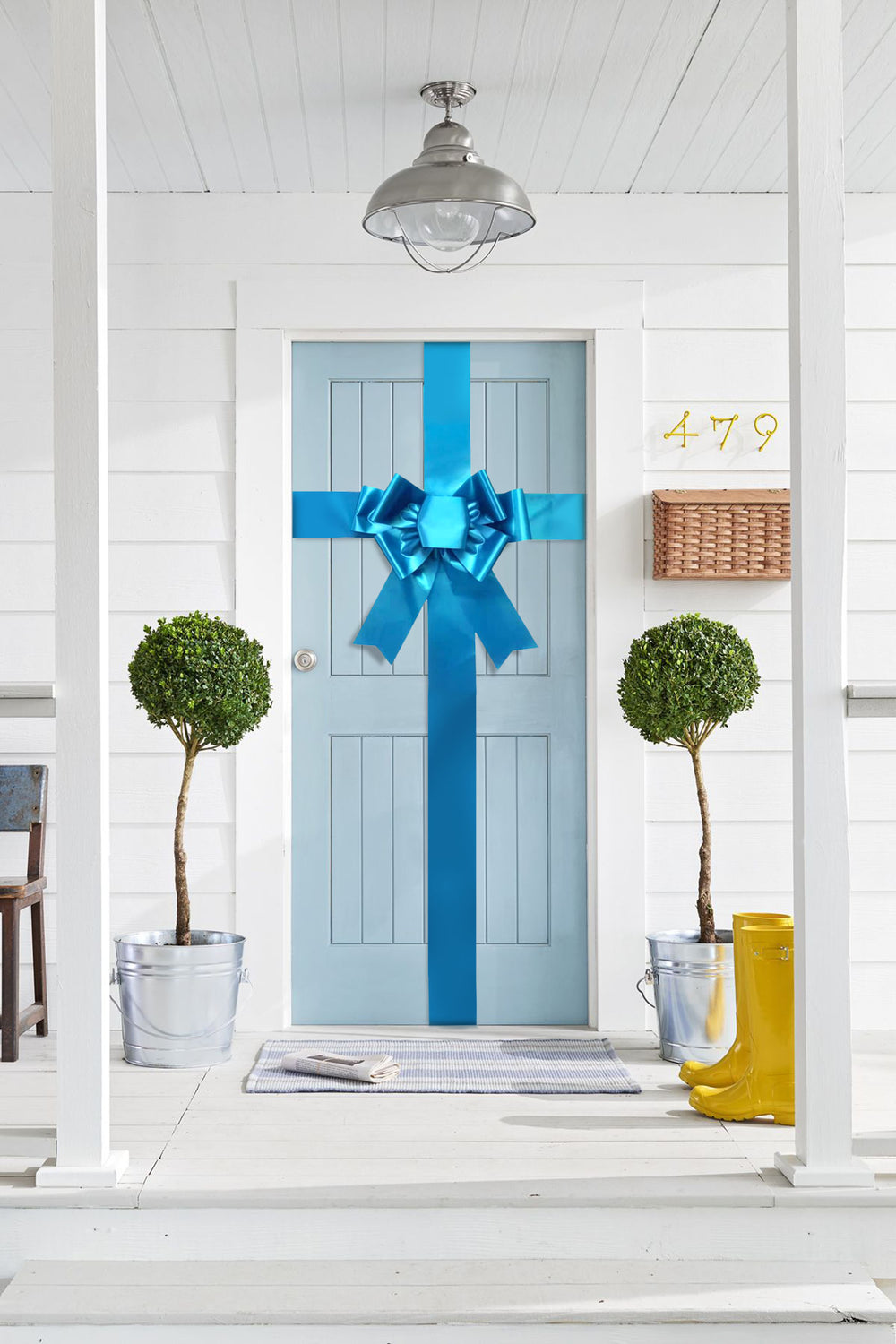 Door Bow- Bright Blue